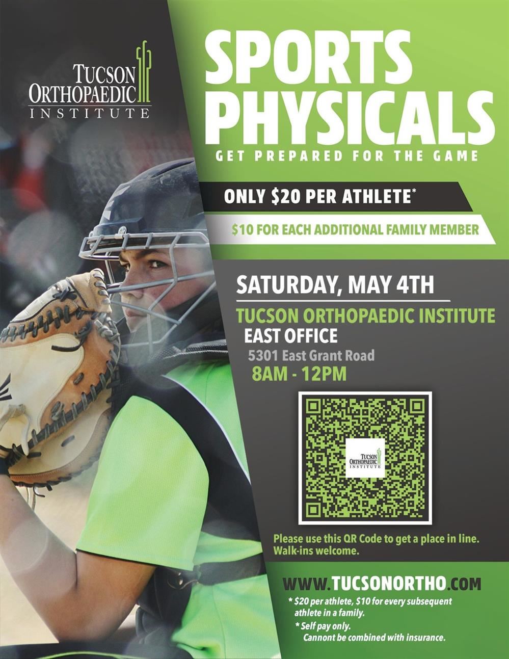 Flier for athletic physical exams